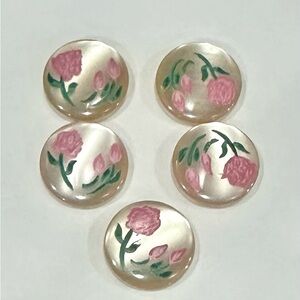 Vintage Pink Floral Decorative Buttons